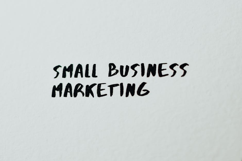 Text 'Small Business Marketing' written on white paper for creative use